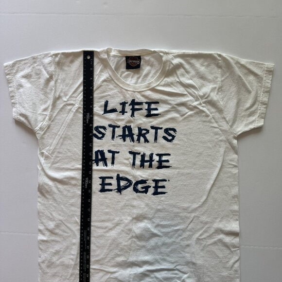 Vintage Y2K Harley Davidson 2000's Riders Edge Lakeland FL Women Large White Tee - Picture 6 of 7